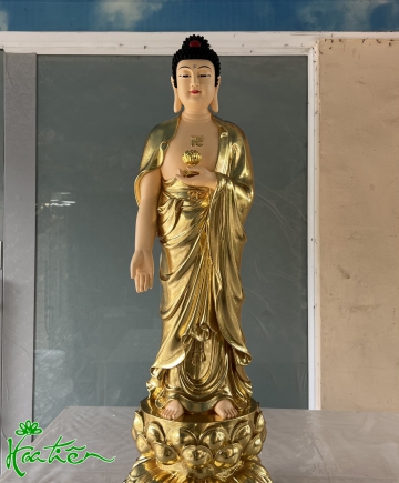 Phật A Di Đà đứng 85cm dát vàng