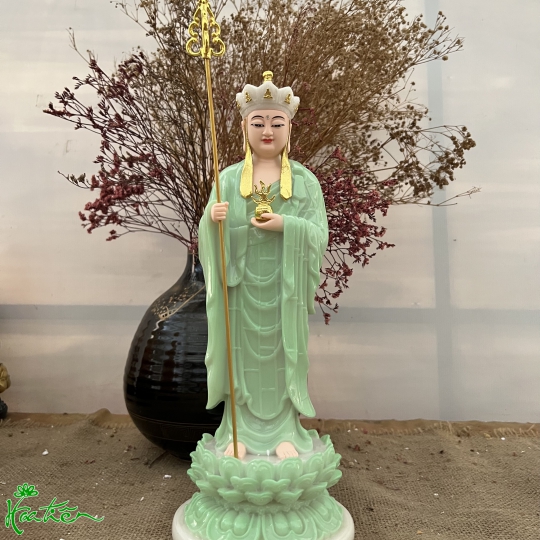 Địa Tạng Đứng 38cm đá xanh